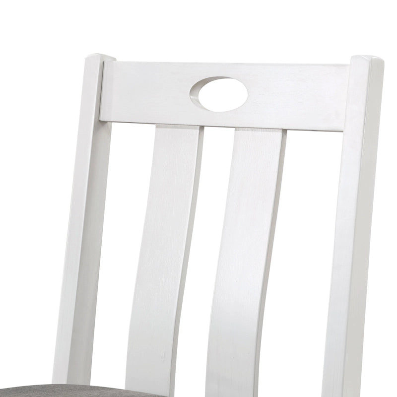 Table et chaises de bar cinq pièces en bois blanc de style transitionnel
