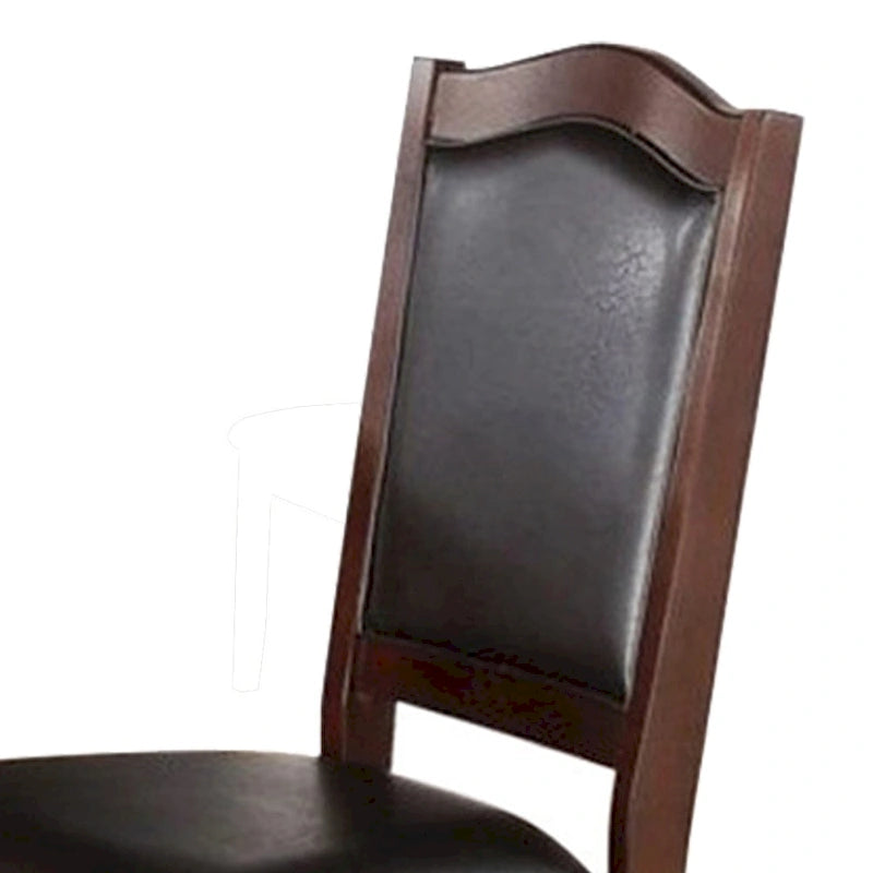 Contemporary Rubber Wood Dining Chair, Of 2, Brown And Black