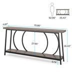 Table console de canapé de 70,9 pouces avec rangement pour entrée, couloir, salon derrière le canapé