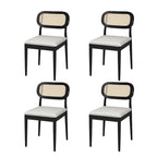 Modern solid wood dining chairs, rattan backrests, removable seat cushions, four chairs per .