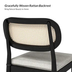 Modern solid wood dining chairs, rattan backrests, removable seat cushions, four chairs per .