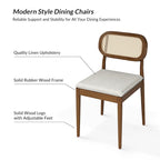 Modern solid wood dining chairs, rattan backrests, removable seat cushions, four chairs per .