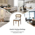 Modern solid wood dining chairs, rattan backrests, removable seat cushions, four chairs per .
