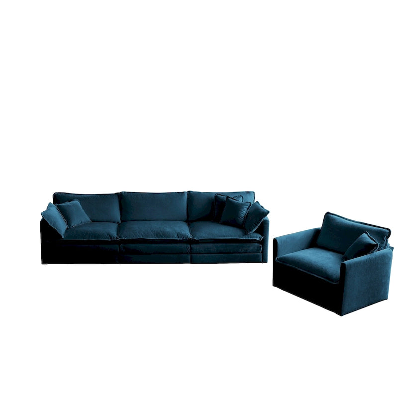 Canapé 3 places, Canapé de salon 1+1+3 places, Fauteuil d'appoint, Causeuse et Canapé 3 places Style moderne Accoudoirs ronds Canapé 3 pièces