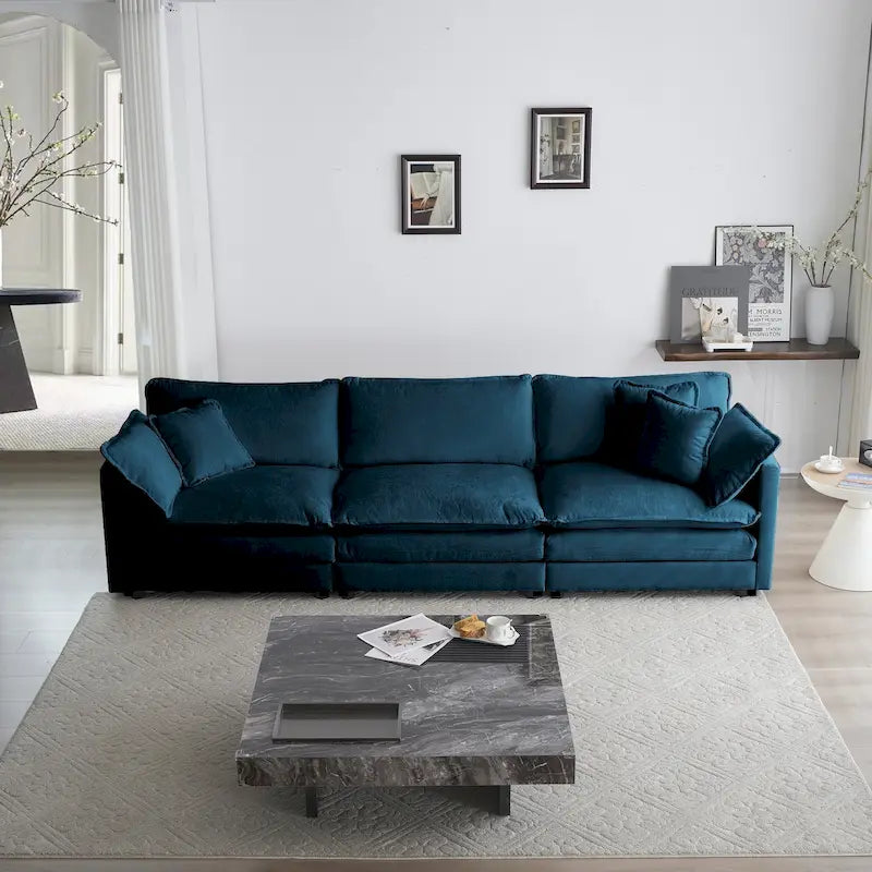 Canapé 3 places, Canapé de salon 1+1+3 places, Fauteuil d'appoint, Causeuse et Canapé 3 places Style moderne Accoudoirs ronds Canapé 3 pièces