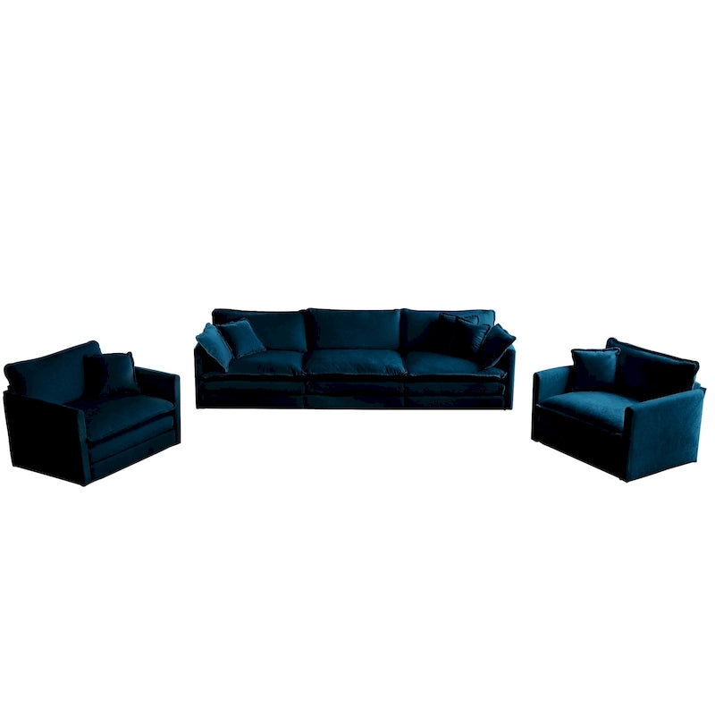 Canapé 3 places, Canapé de salon 1+1+3 places, Fauteuil d'appoint, Causeuse et Canapé 3 places Style moderne Accoudoirs ronds Canapé 3 pièces