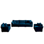 Canapé 3 places, Canapé de salon 1+1+3 places, Fauteuil d'appoint, Causeuse et Canapé 3 places Style moderne Accoudoirs ronds Canapé 3 pièces