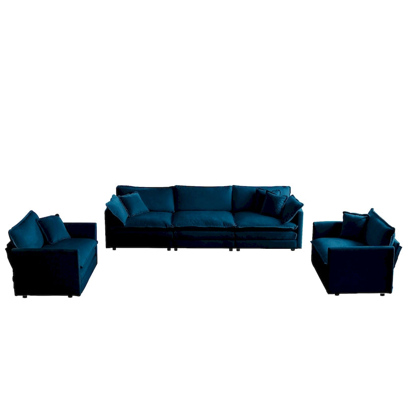 Canapé 3 places, Canapé de salon 1+1+3 places, Fauteuil d'appoint, Causeuse et Canapé 3 places Style moderne Accoudoirs ronds Canapé 3 pièces