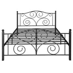 Metal Bed Frame with Arched Headboard and Footboard, Heavy Duty Steel Slat Support, No Box Spring Needed