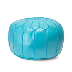 Pouf ottoman rembourré en cuir marocain fait main