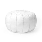 Pouf ottoman rembourré en cuir marocain fait main