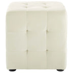 Pouf cube capitonné en velours