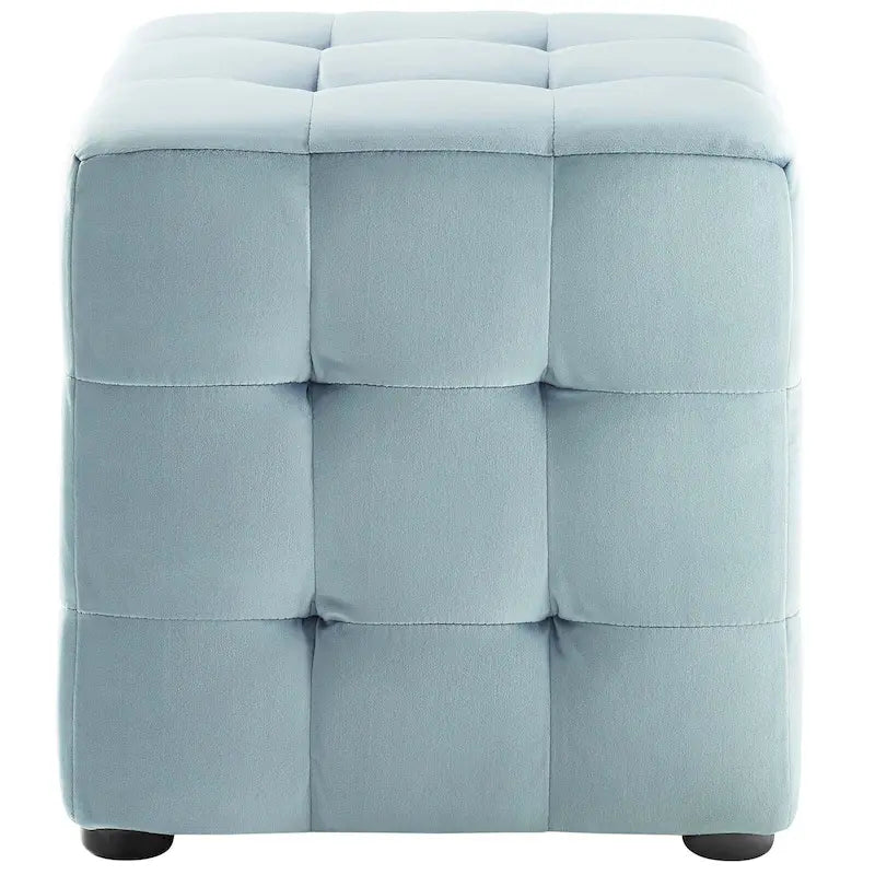 Pouf cube capitonné en velours