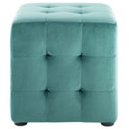 Pouf cube capitonné en velours