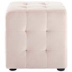 Pouf cube capitonné en velours