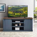 Meuble TV en bois rustique de 173 cm avec portes de grange, pour téléviseurs jusqu'à 75 pouces