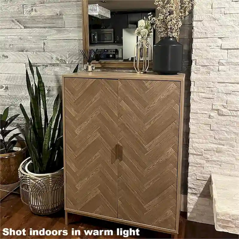 Buffet moderne en bois à 2 portes avec étagères réglables