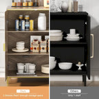 Buffet moderne en bois à 2 portes avec étagères réglables