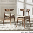 Table à manger ronde en noyer foncé et chaises avec plateau en verre - chaises de salle à manger à dossier incurvé