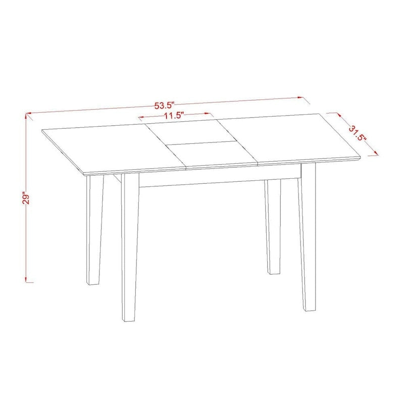Table à manger East West Furniture – Comprend une table à manger rectangulaire et des chaises de salle à manger avec un banc (options de type d'assise de chaise)