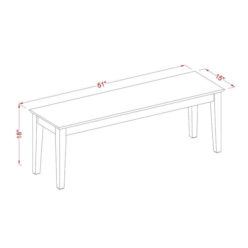 Table à manger East West Furniture – Comprend une table à manger rectangulaire et des chaises de salle à manger avec un banc (options de type d'assise de chaise)