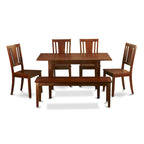 Table à manger East West Furniture – Comprend une table à manger rectangulaire et des chaises de salle à manger avec un banc (options de type d'assise de chaise)