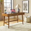Un bureau d'ordinateur de 122 cm avec un design moderne de style médiéval et des ports USB.