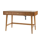 Un bureau d'ordinateur de 122 cm avec un design moderne de style médiéval et des ports USB.