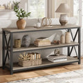 55 Table console étroite à 3 niveaux pour entrée, avec cadre en métal