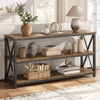 55 Table console étroite à 3 niveaux pour entrée, avec cadre en métal