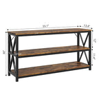 55 Table console étroite à 3 niveaux pour entrée, avec cadre en métal