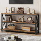 55 Table console étroite à 3 niveaux pour entrée, avec cadre en métal