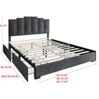 Lit plateforme de rangement entièrement tapissé Yuma