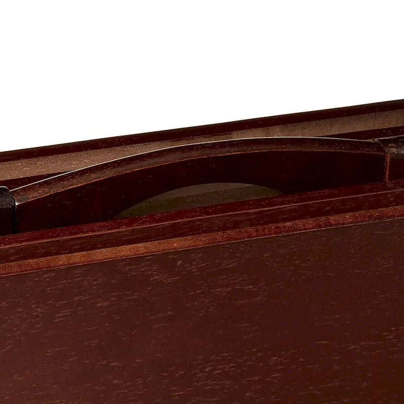 Plateaux de télévision pliants en bois avec support de rangement compact, Espresso, 5 pièces - 36.38