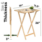 Plateaux de télévision pliants en bois avec support de rangement compact, Espresso, 5 pièces - 36.38