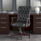 Fauteuil de bureau haut dossier avec accoudoirs et coussins