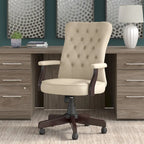 Fauteuil de bureau haut dossier avec accoudoirs et coussins