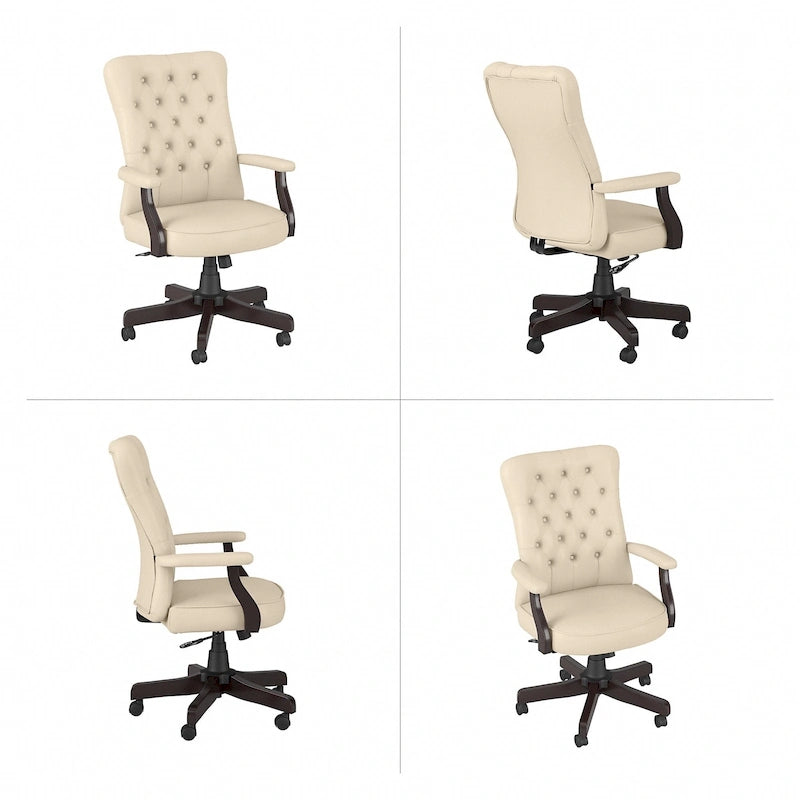 Fauteuil de bureau haut dossier avec accoudoirs et coussins