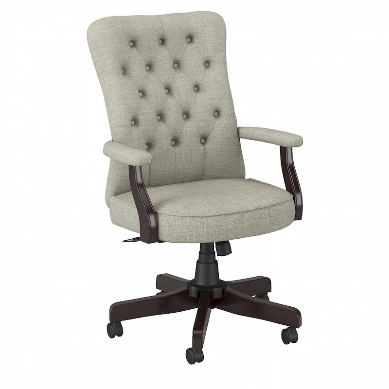 Fauteuil de bureau haut dossier avec accoudoirs et coussins