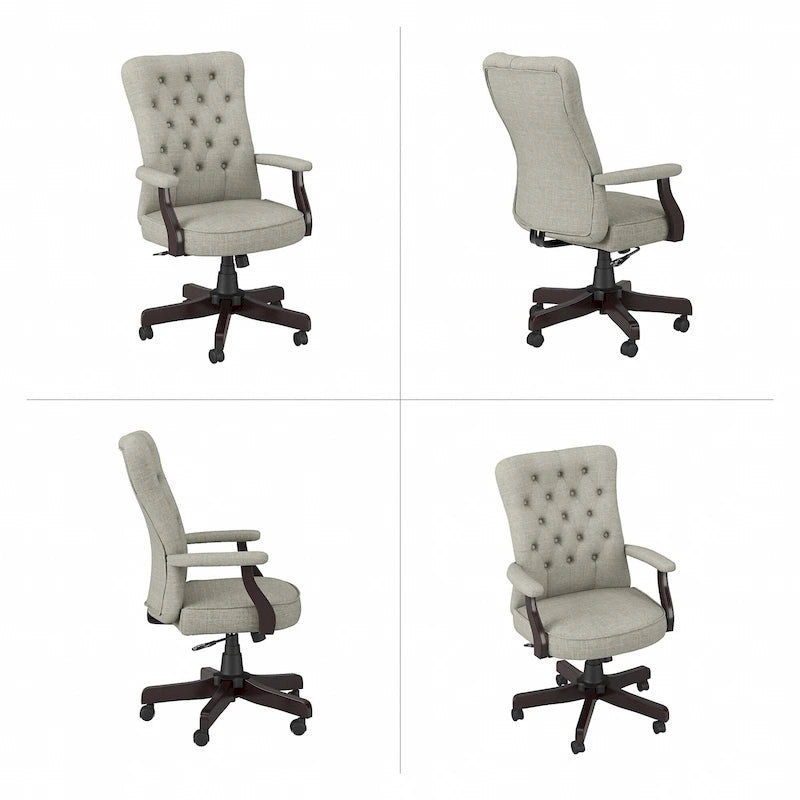 Fauteuil de bureau haut dossier avec accoudoirs et coussins