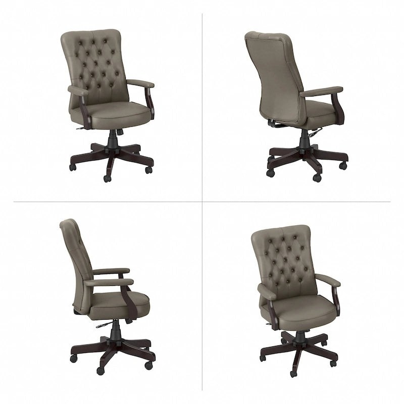 Fauteuil de bureau haut dossier avec accoudoirs et coussins