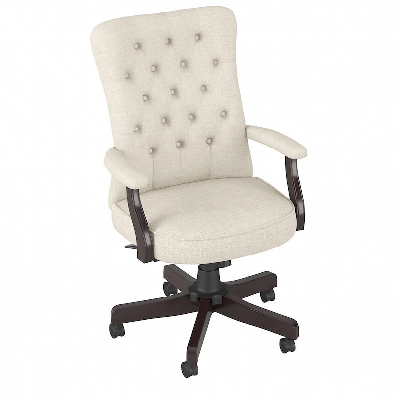 Fauteuil de bureau haut dossier avec accoudoirs et coussins