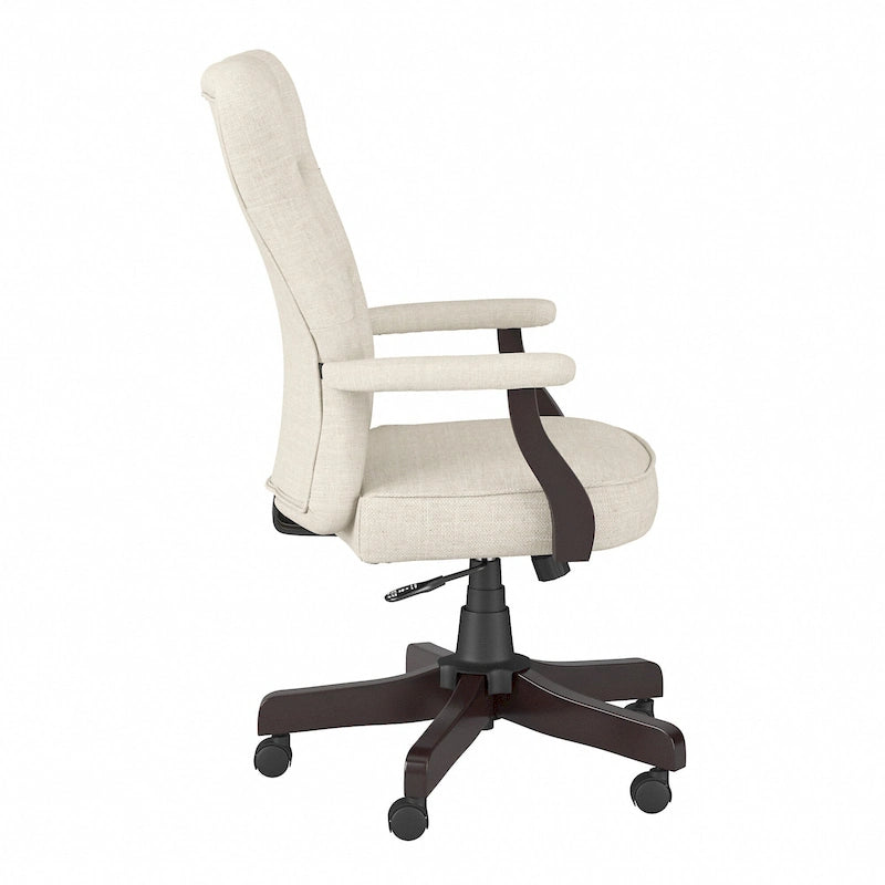 Fauteuil de bureau haut dossier avec accoudoirs et coussins