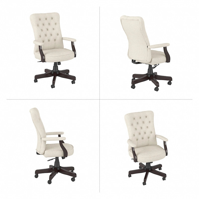 Fauteuil de bureau haut dossier avec accoudoirs et coussins